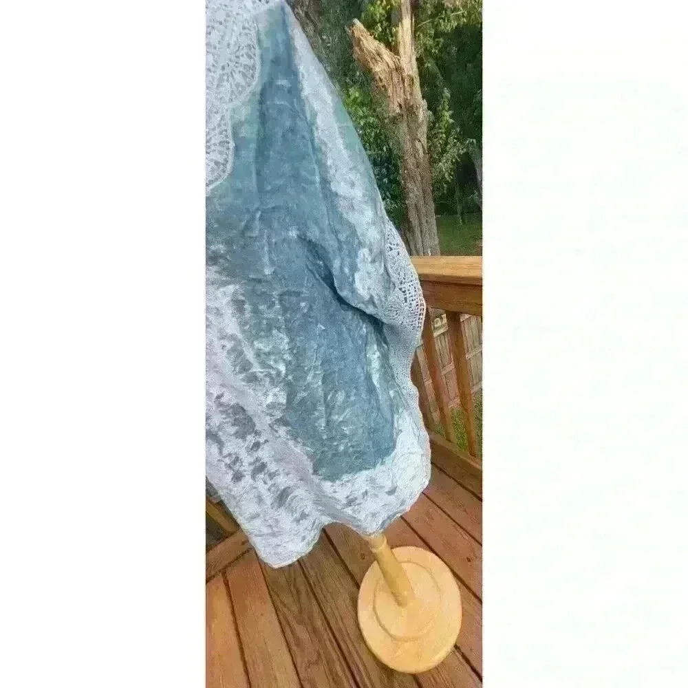 Soft Surroundings Iris Tunic Poncho Top XS Lace VNeck Boxy Velvet Batwing Boho - Picture 5 of 14